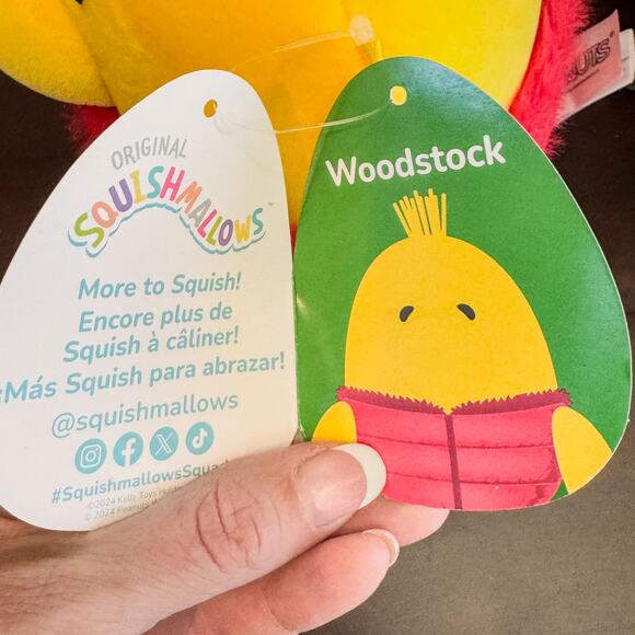 NWT-Holiday Peanuts Woodstock & Snoopy Plush Squishmallows Winter Puffer Jackets - Picture 11 of 16